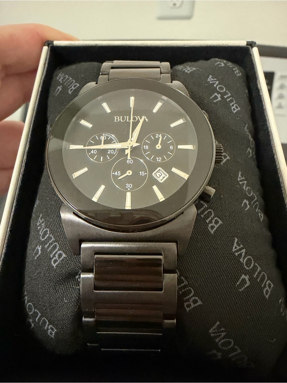 NWT Bulova Men’s Black Watch Model 98B215